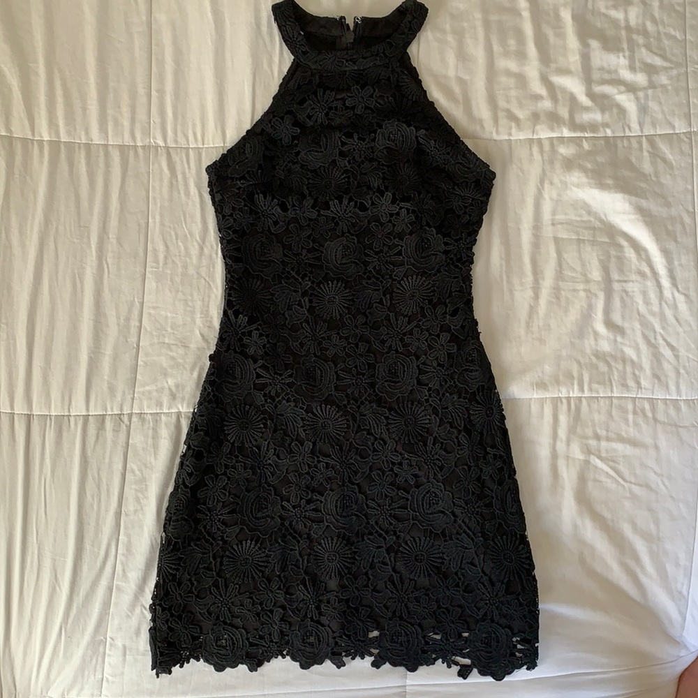 Lulu’s Love Poem Lace Black Dress